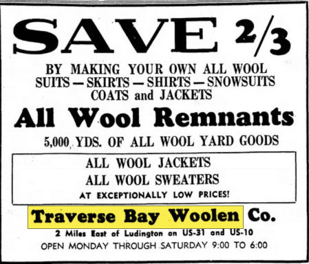 Traverse Bay Woolen - 1956 AD